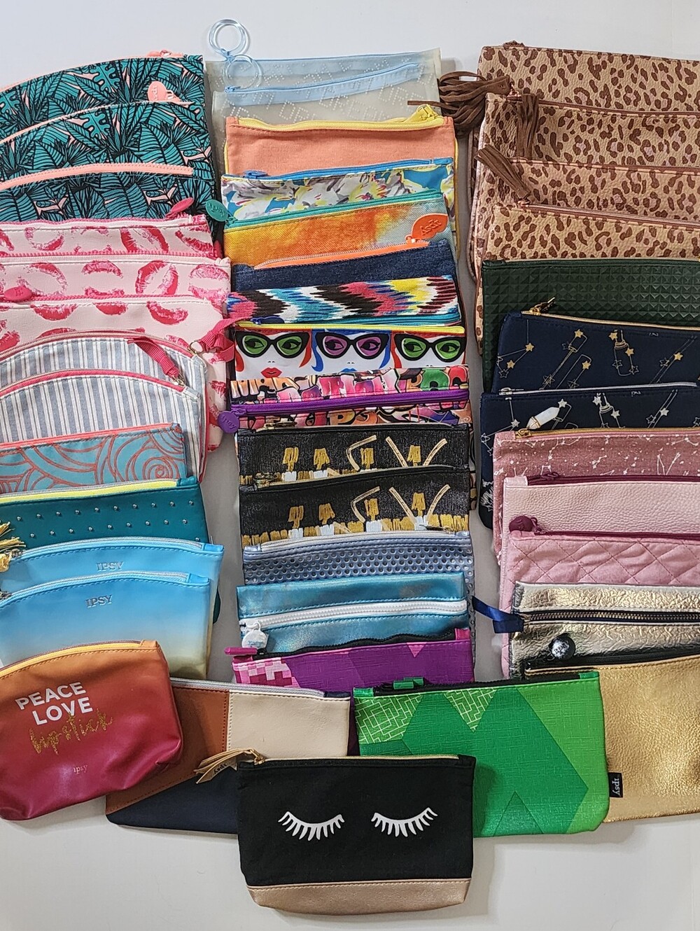 Huge Ipsy Travel Makeup Cosmetics Bag Bundle